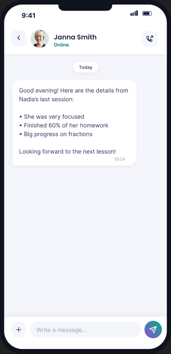 Final visual design of the Chat screen