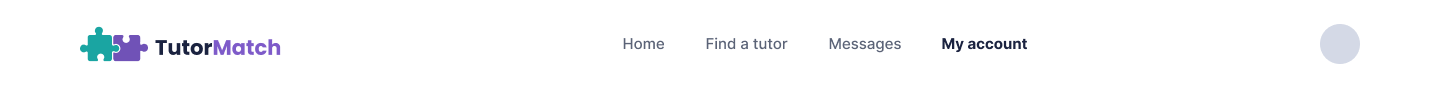 Dashboard page navigation bar