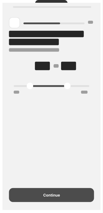 Grayscale wireframe of the Budget screen