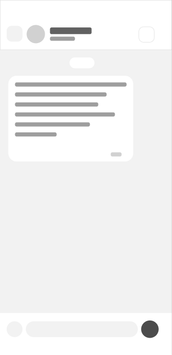 Grayscale wireframe of the Chat screen