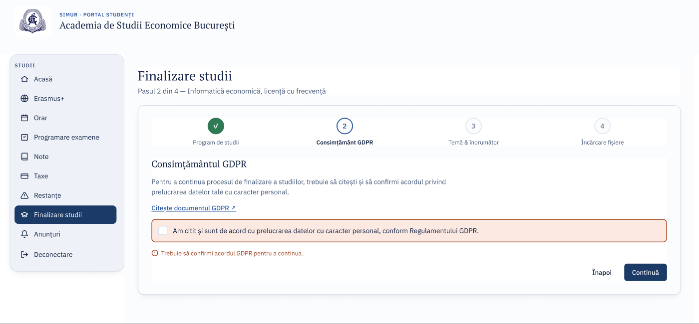 Thesis defense screen, redesigned
