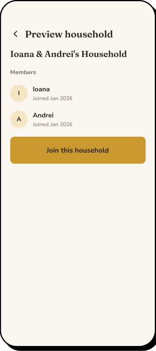 6 of 15. Household preview before joining
