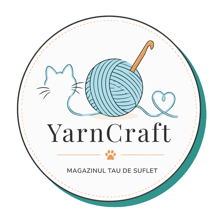 YarnCraft logo, a ball of yarn with a crochet hook